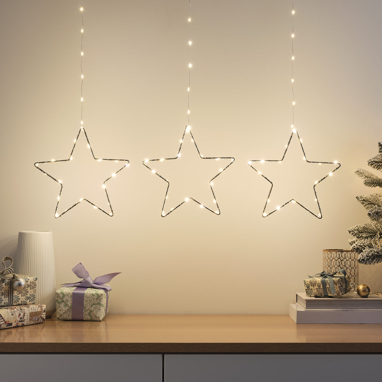 LED Hanging Star Christmas Decoration Trio