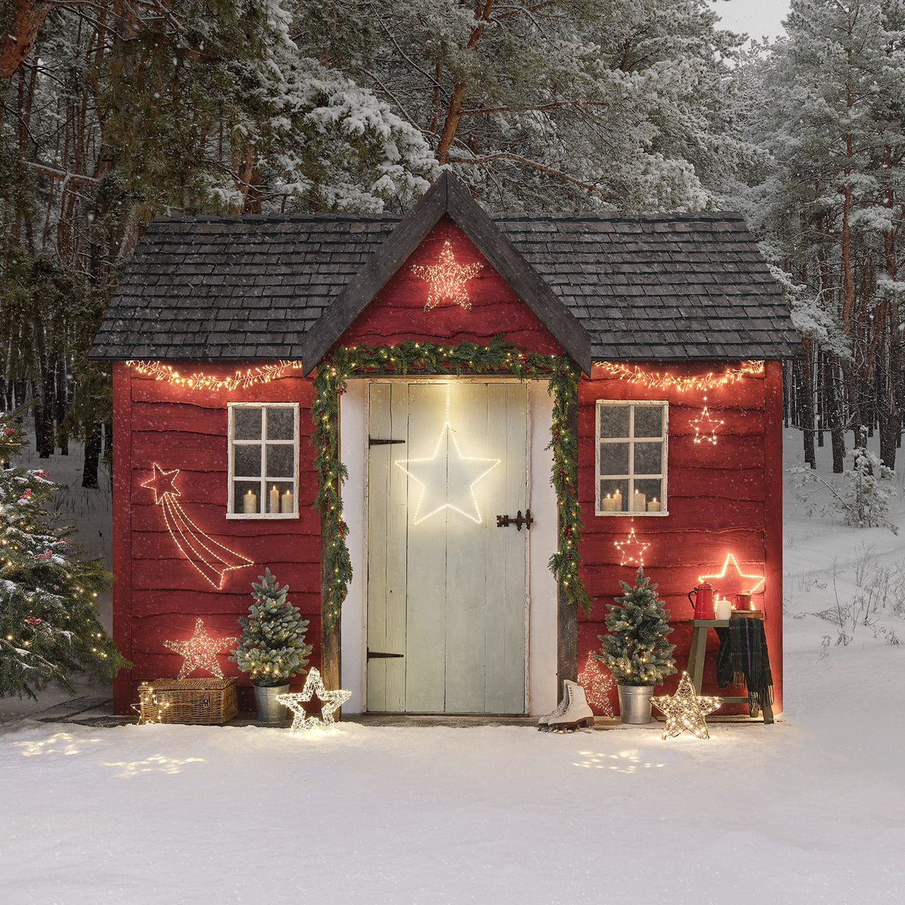 LED Hanging Star Christmas Decoration Trio