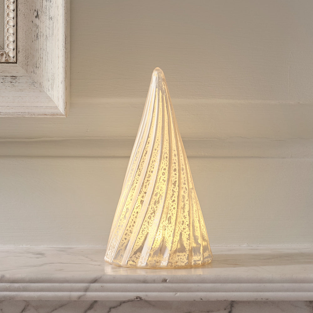 Glass Christmas Tree LED Table Decoration