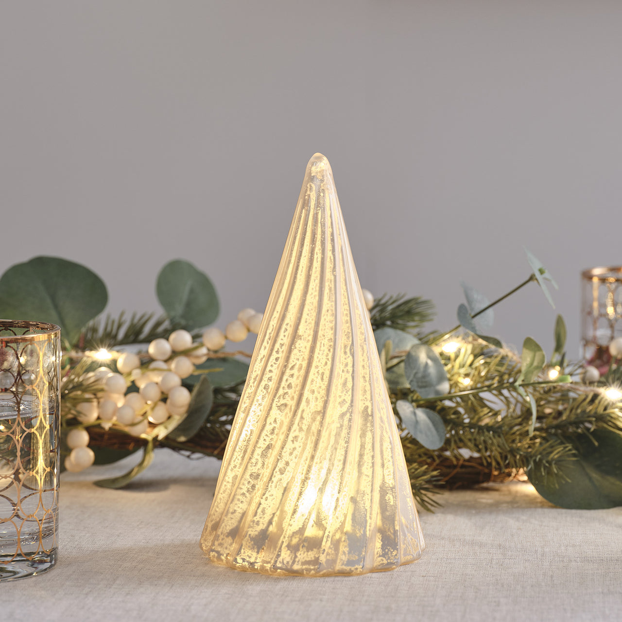 Glass Christmas Tree LED Table Decoration