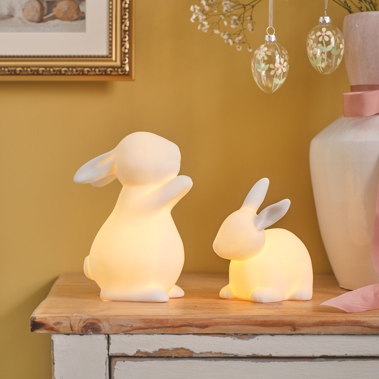Happy & Hoppy 2 Porcelain Bunny Decorations