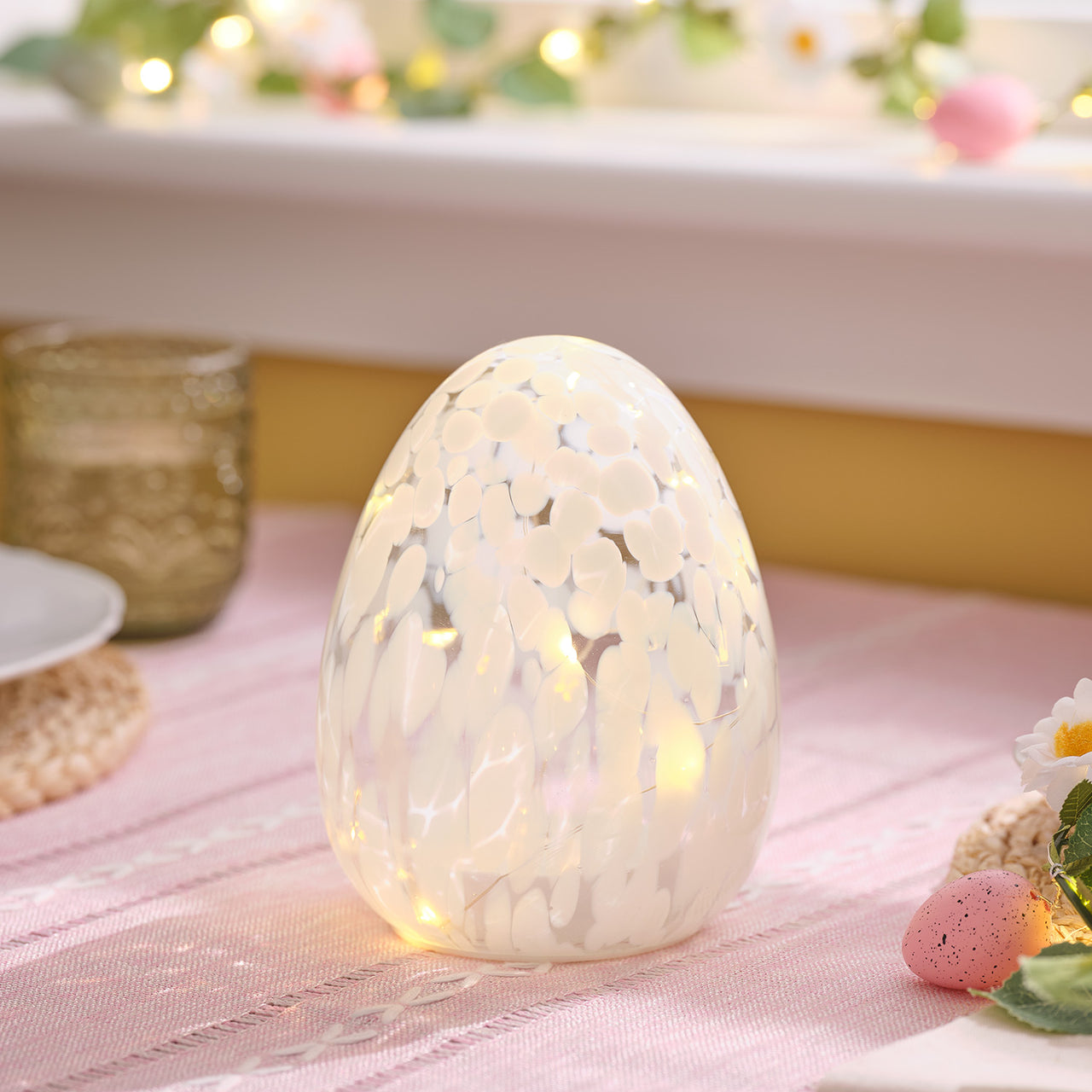 Set of 2 Confetti Glass Easter Egg Lights