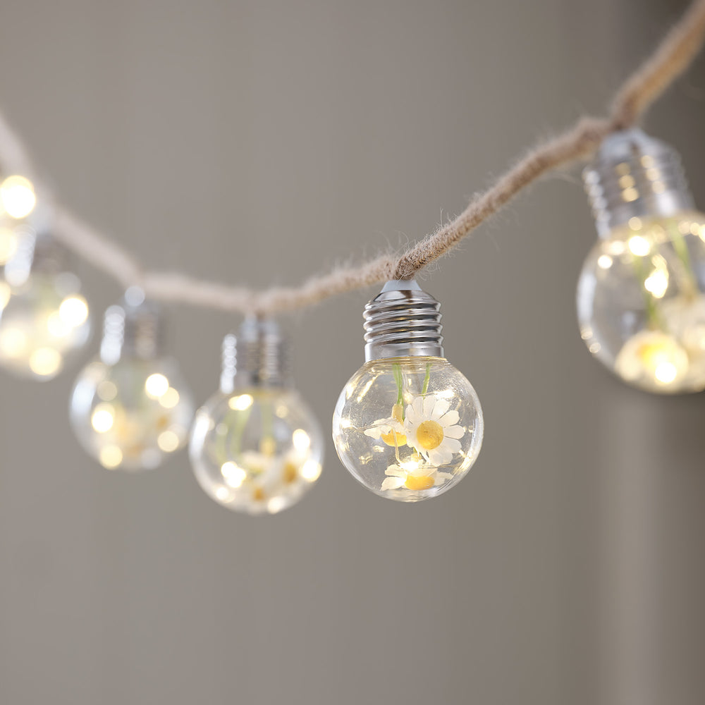 10 Daisy Micro Battery Festoon Lights