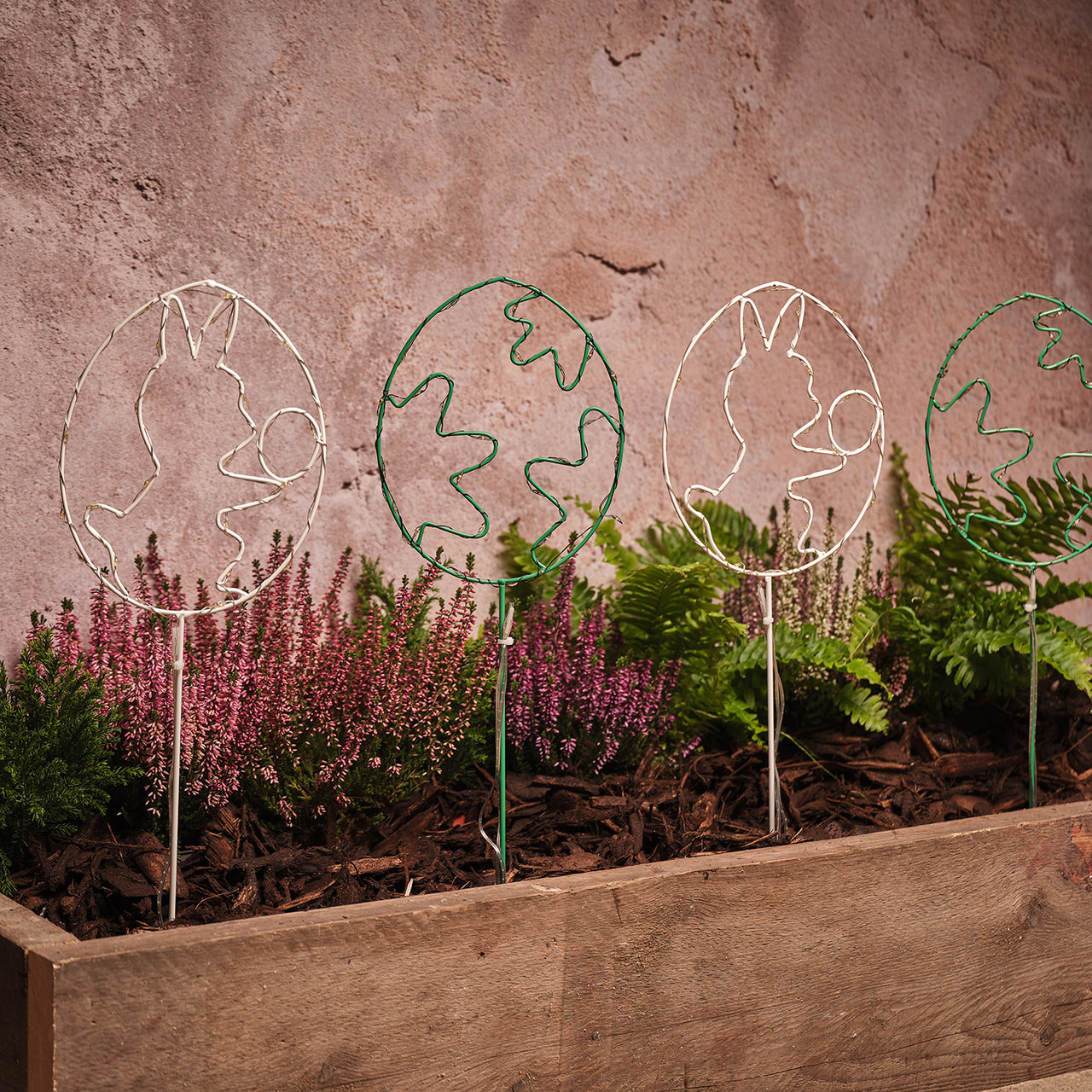 4 LED Easter Egg Garden Stake Lights