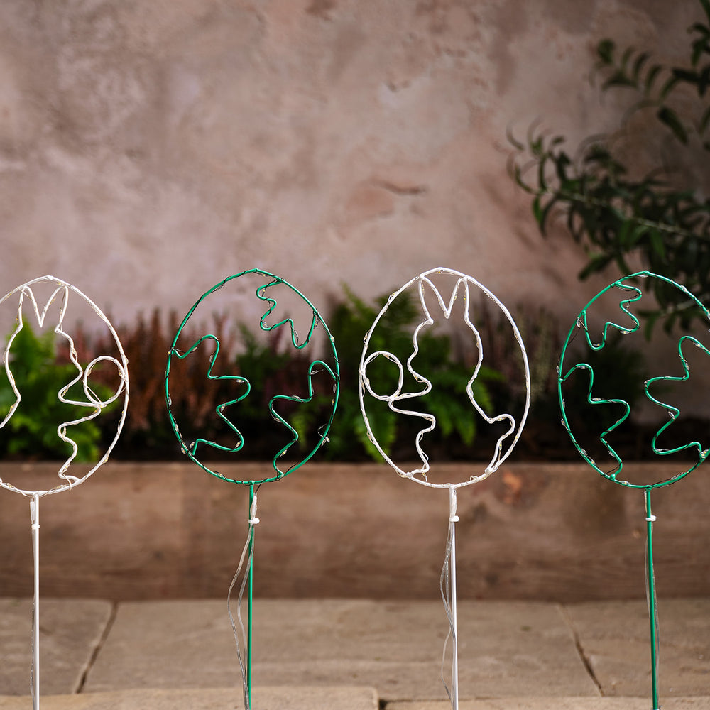 4 LED Easter Egg Garden Stake Lights