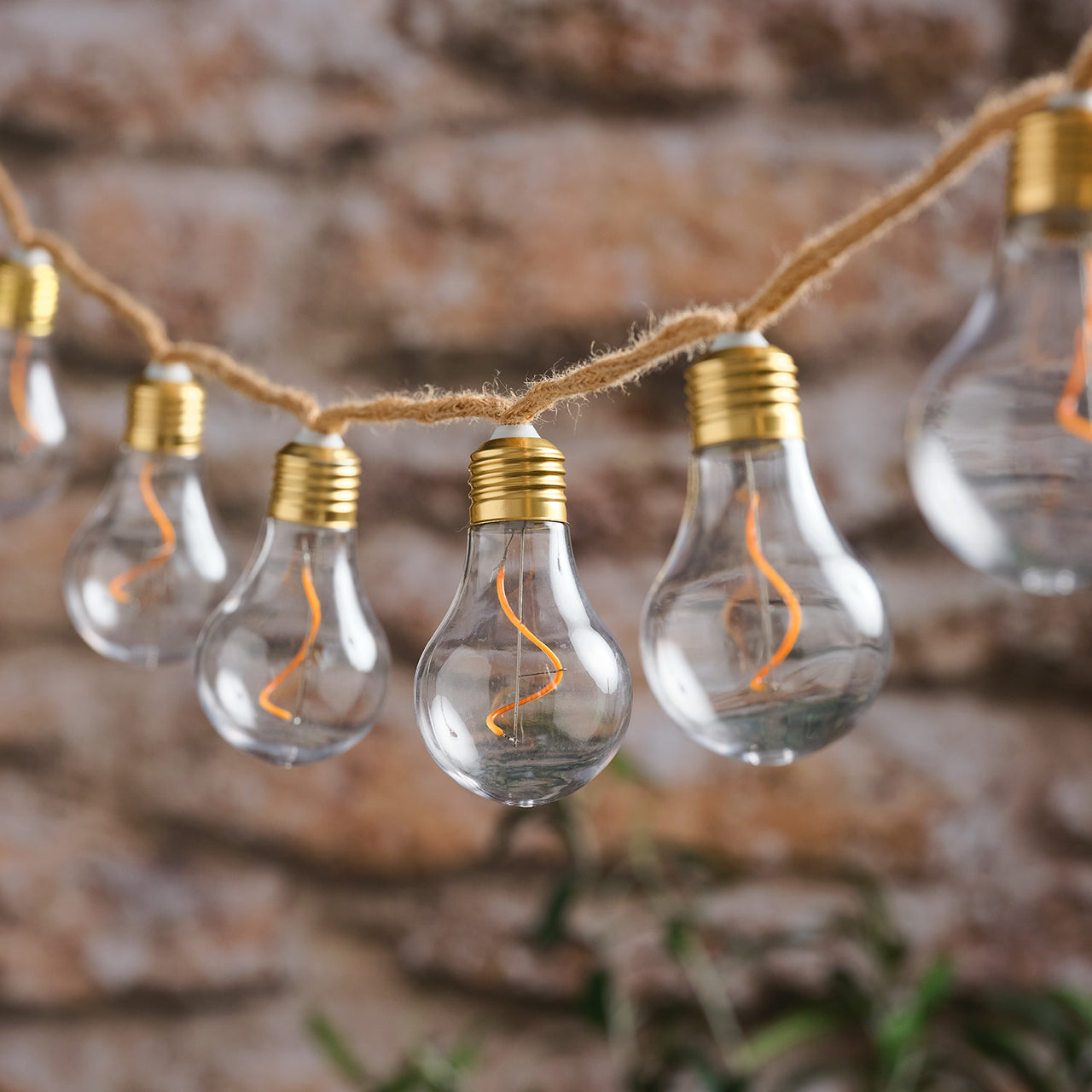 Natural Rope Outdoor Battery Festoon Lights  