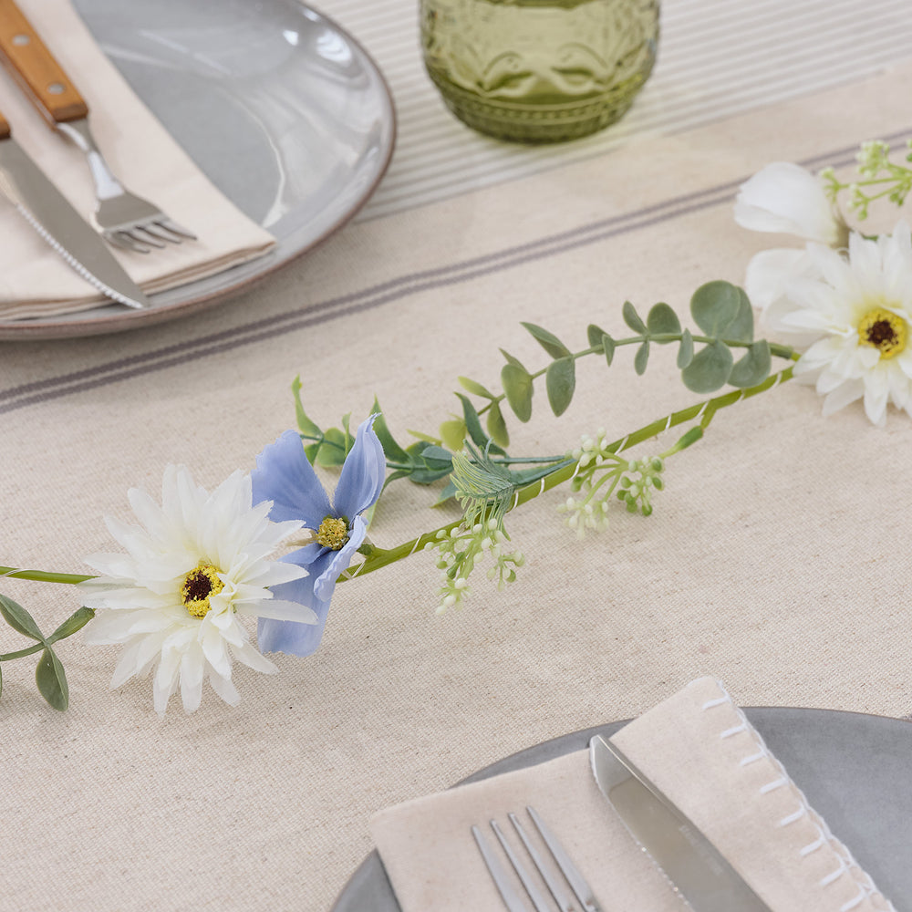 Pre Lit Blue Bloom Garland