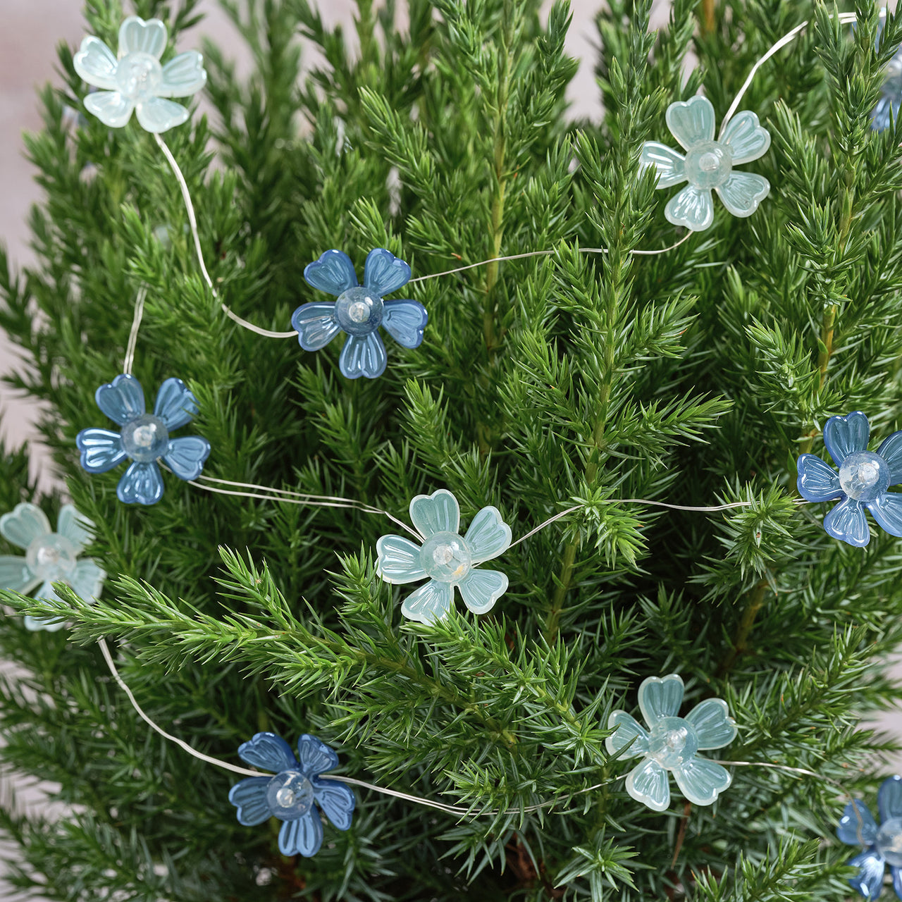 Blue Haze Flower Outdoor Battery Micro Lights