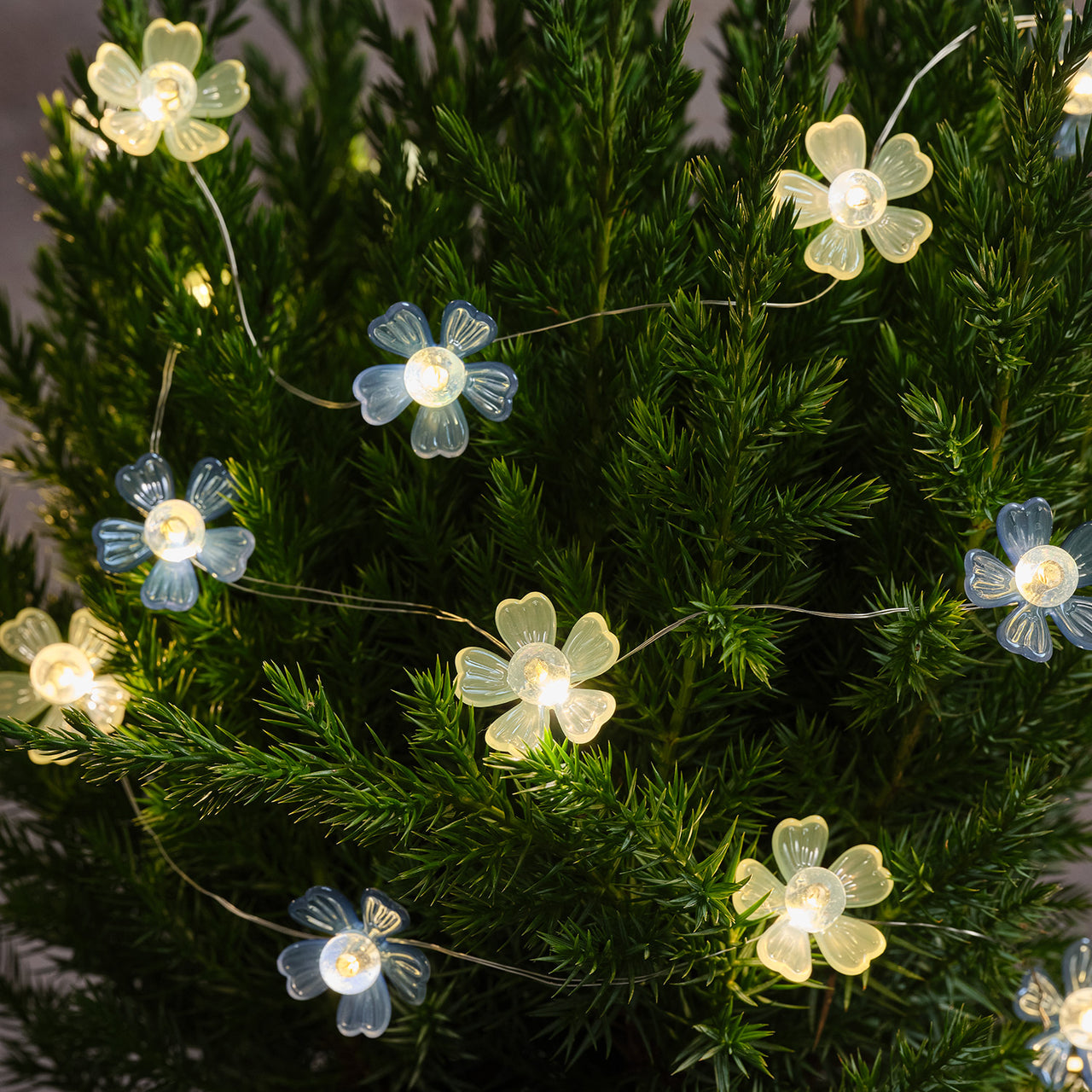 Blue Haze Flower Outdoor Battery Micro Lights