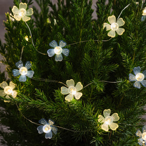 Blue Haze Flower Outdoor Battery Micro Lights