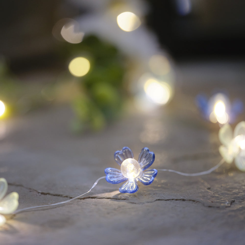 Blue Haze Flower Outdoor Battery Micro Lights