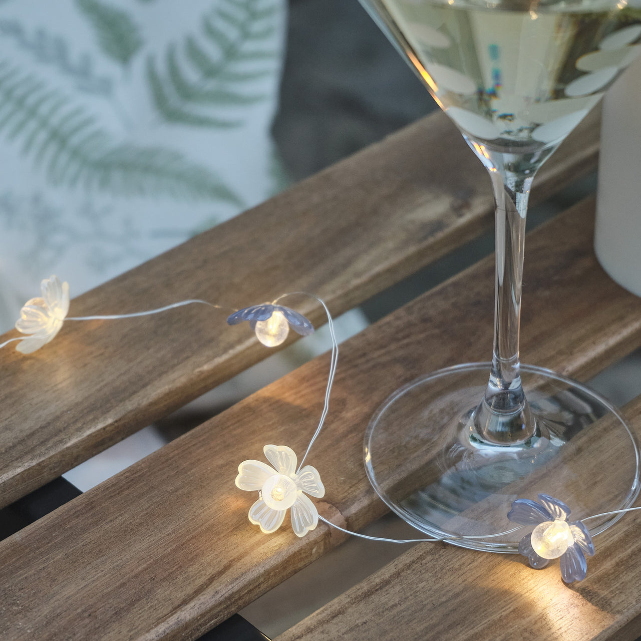 Blue Haze Flower Outdoor Battery Micro Lights