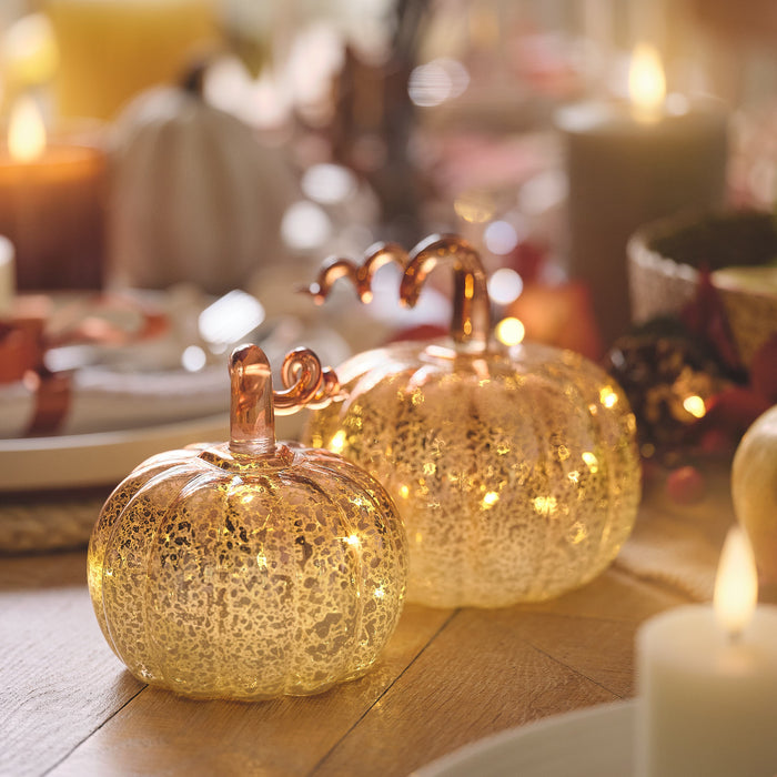 Gold ombre glass pumpkins