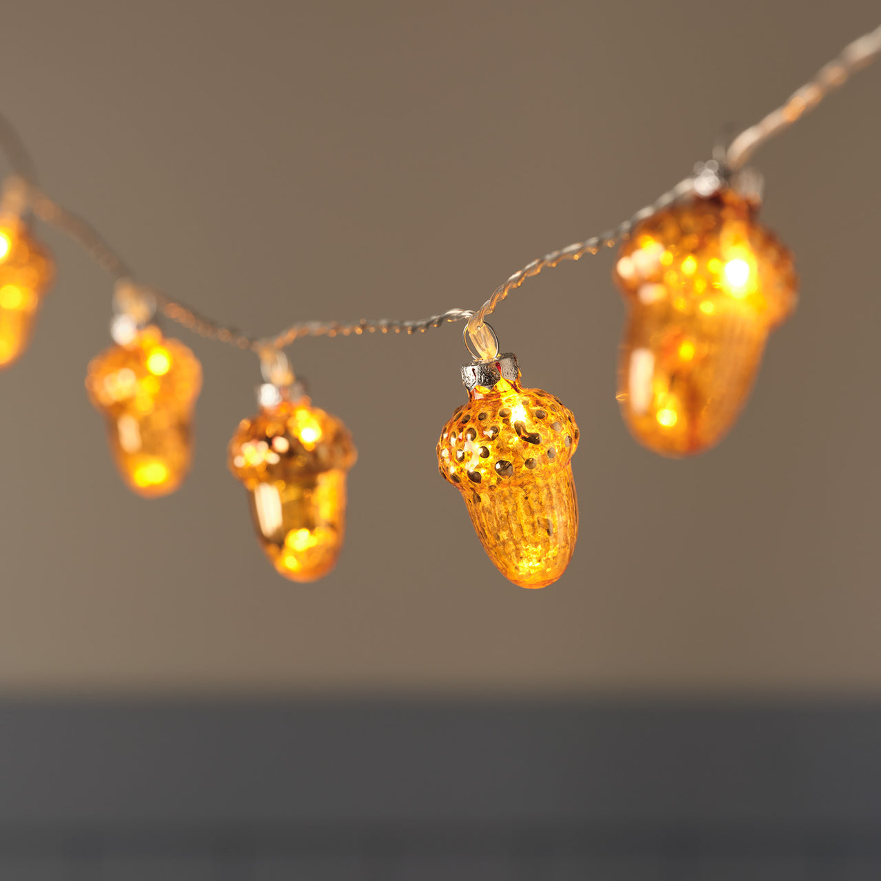 10 Glass Acorn LED Fairy Lights