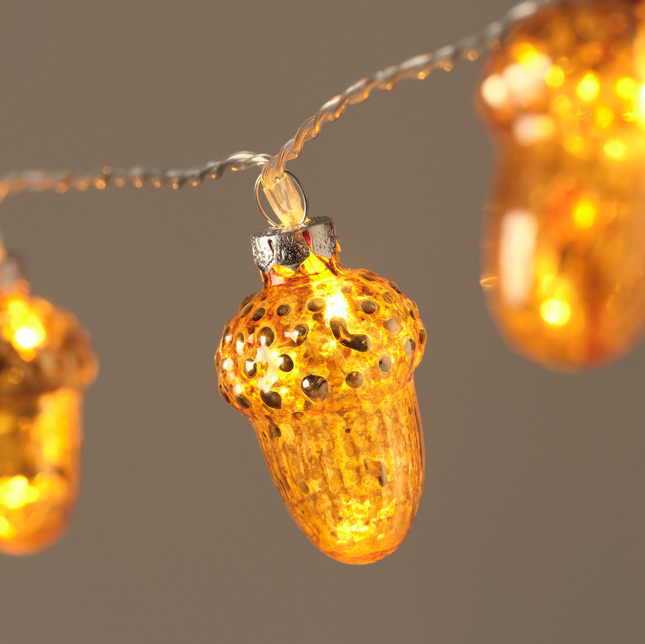10 Glass Acorn LED Fairy Lights