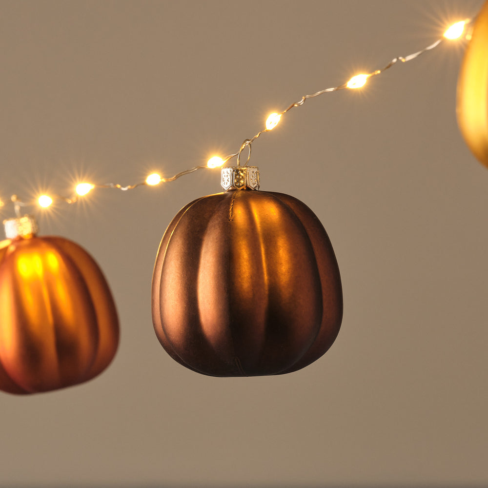9 Metallic Pumpkin LED Micro Lights