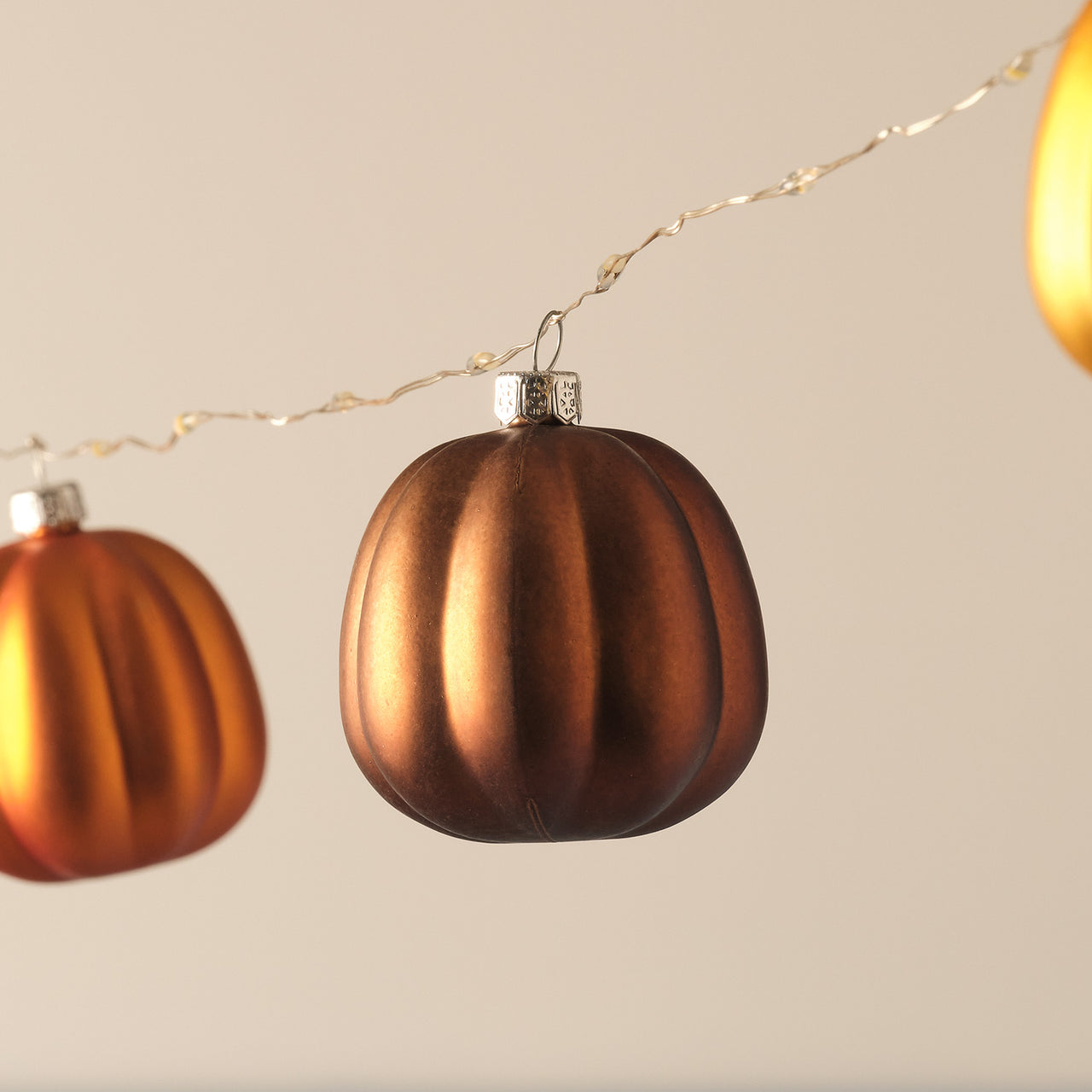 9 Metallic Pumpkin LED Micro Lights