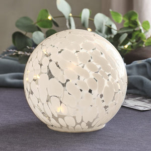 Large White Confetti Glass Globe Decoration