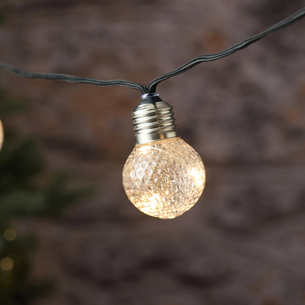 10 Faceted Globe Festoon Outdoor Micro LED Lights