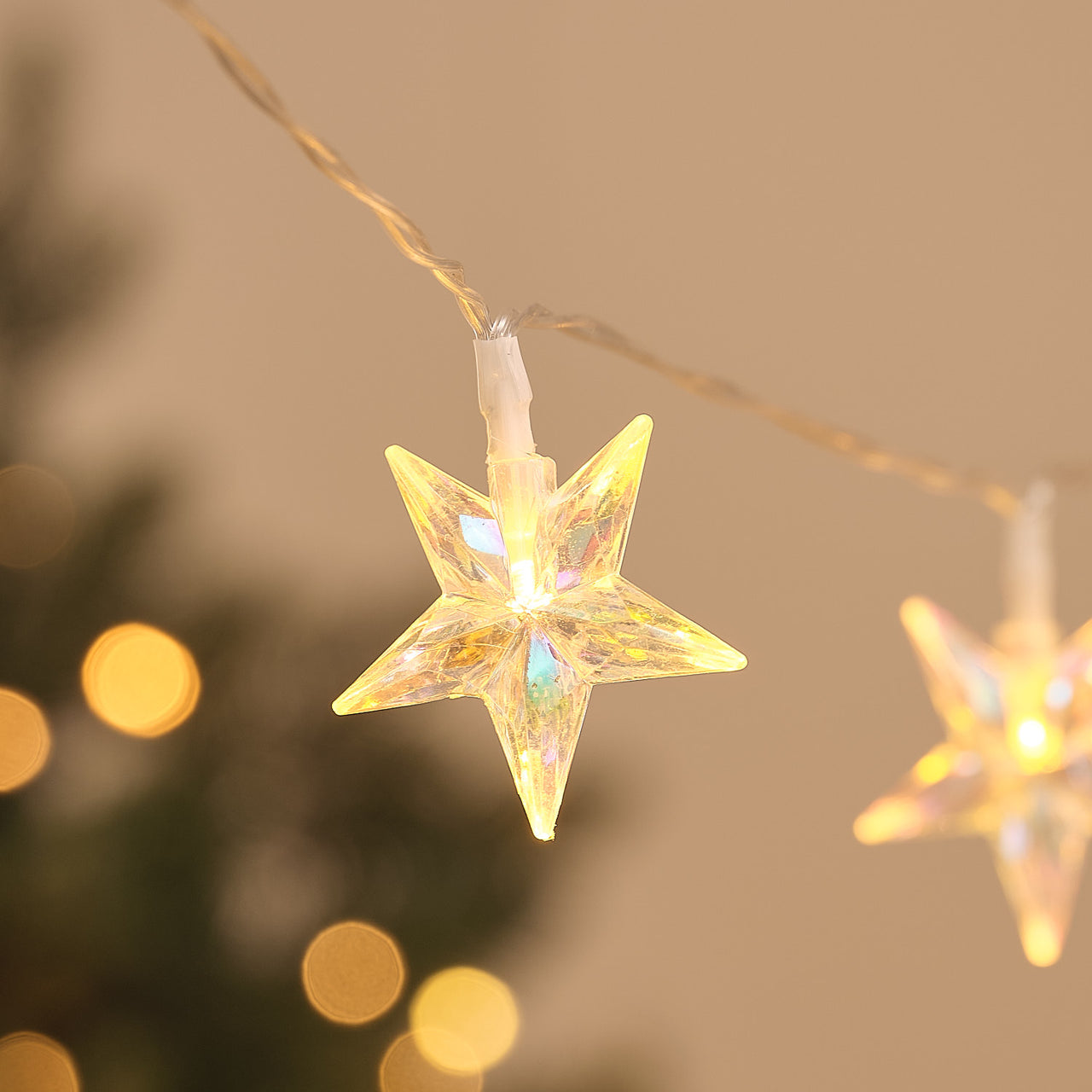 20 Iridescent Star LED Fairy Lights