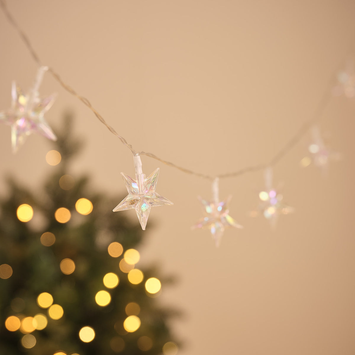 20 Iridescent Star LED Fairy Lights