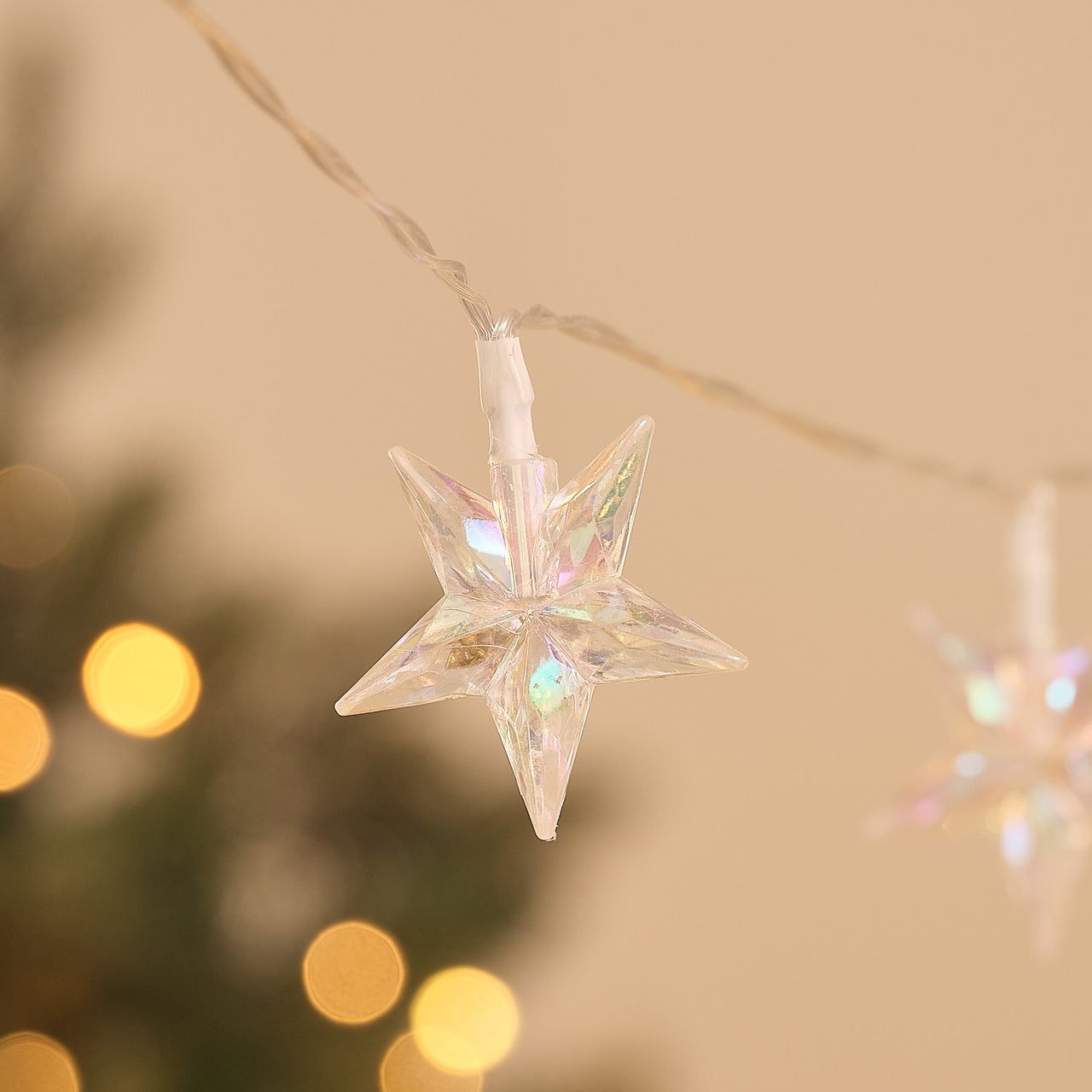 20 Iridescent Star LED Fairy Lights