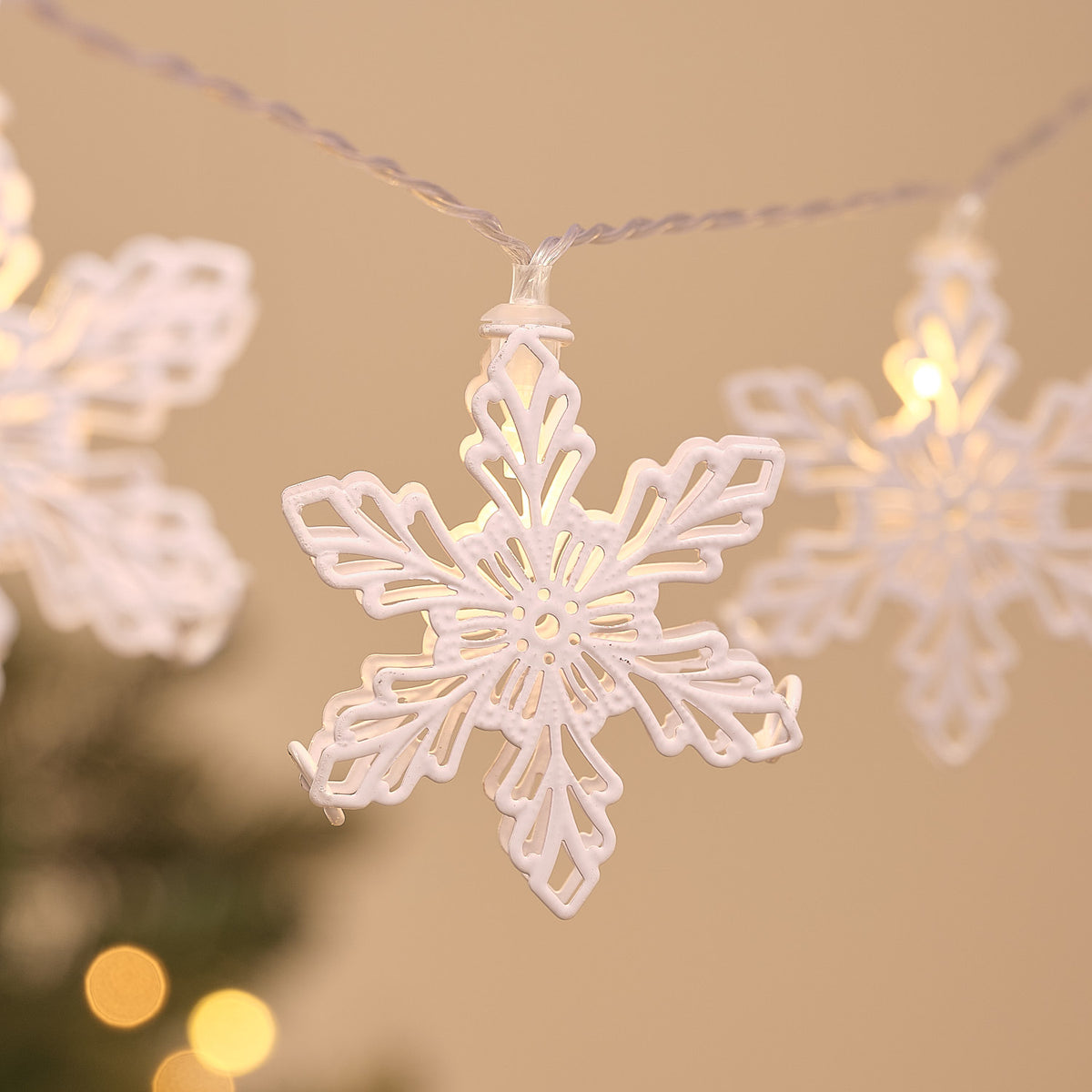 20 Metal Snowflake Fairy Lights
