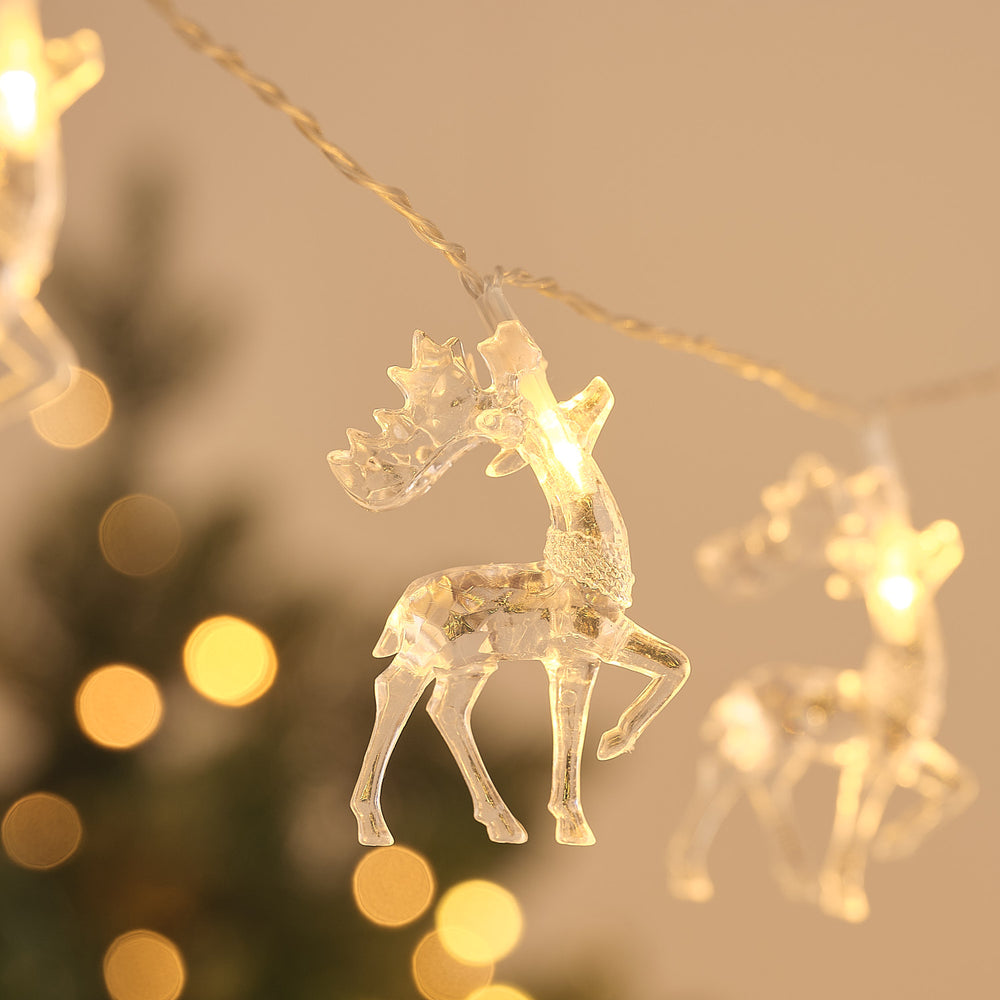 20 Clear Mini Reindeer LED Fairy Lights