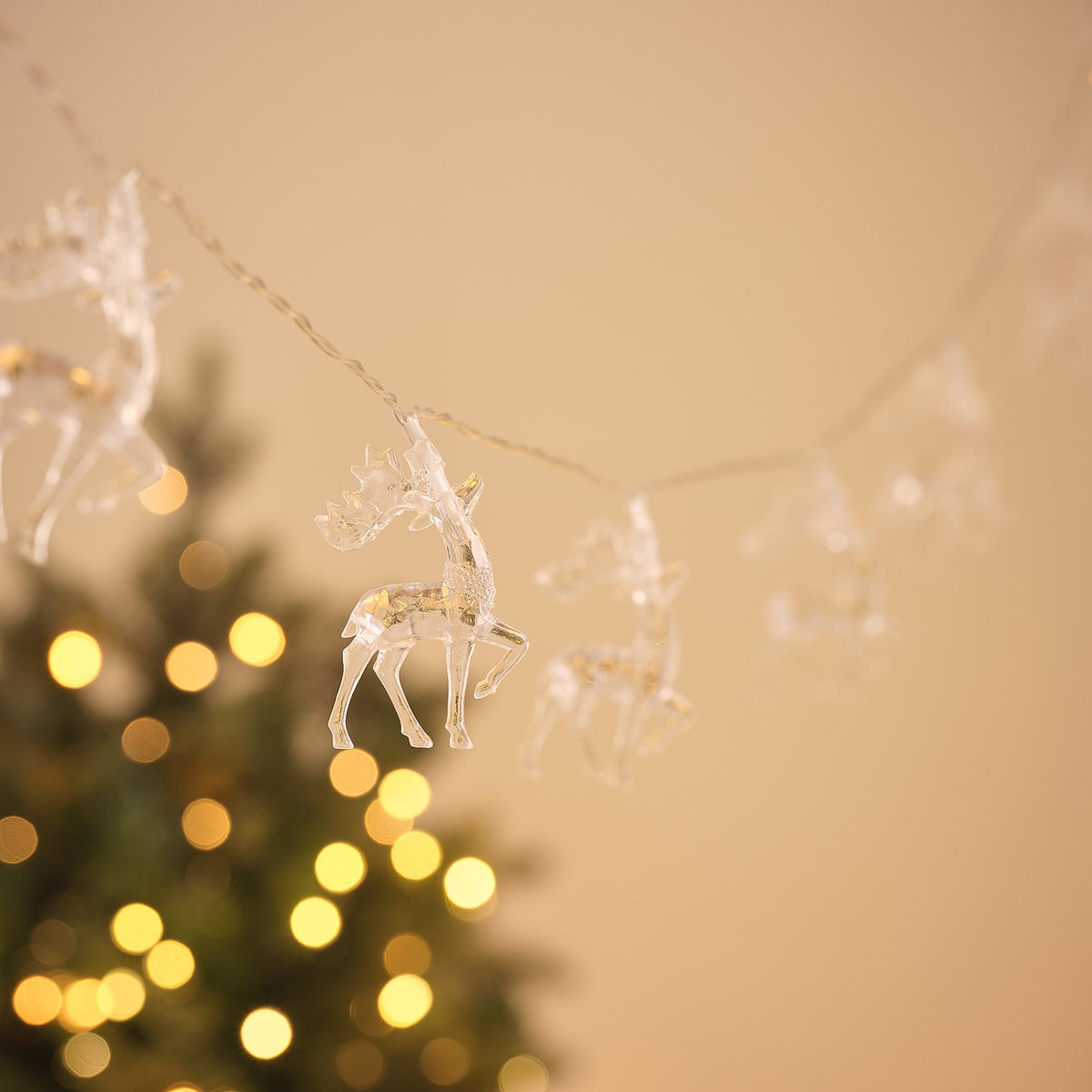 20 Clear Mini Reindeer LED Fairy Lights