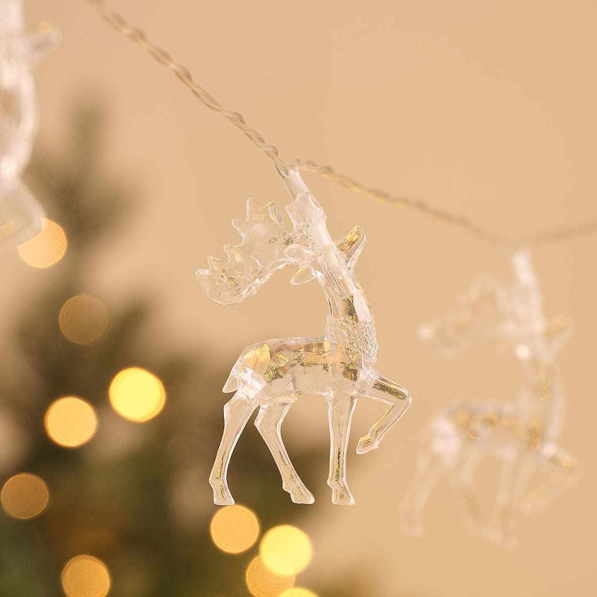 20 Clear Mini Reindeer LED Fairy Lights