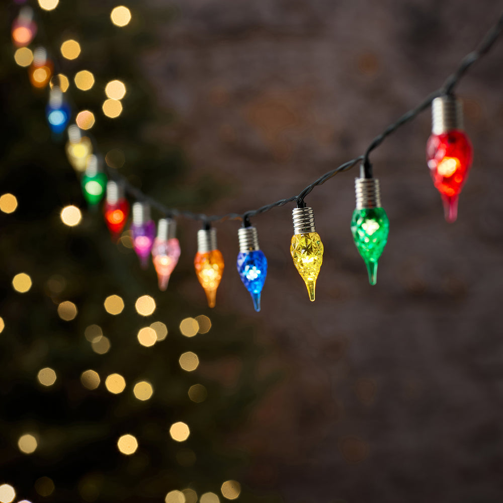 50 Vintage Multi Coloured Teardrop Outdoor LED Fairy Lights