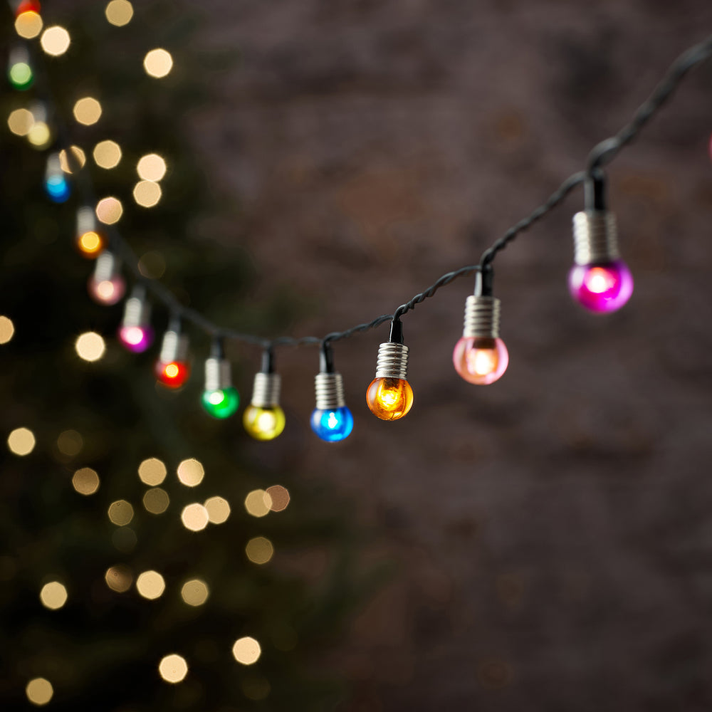 50 Multi Coloured Mini Globe Outdoor LED Fairy Lights