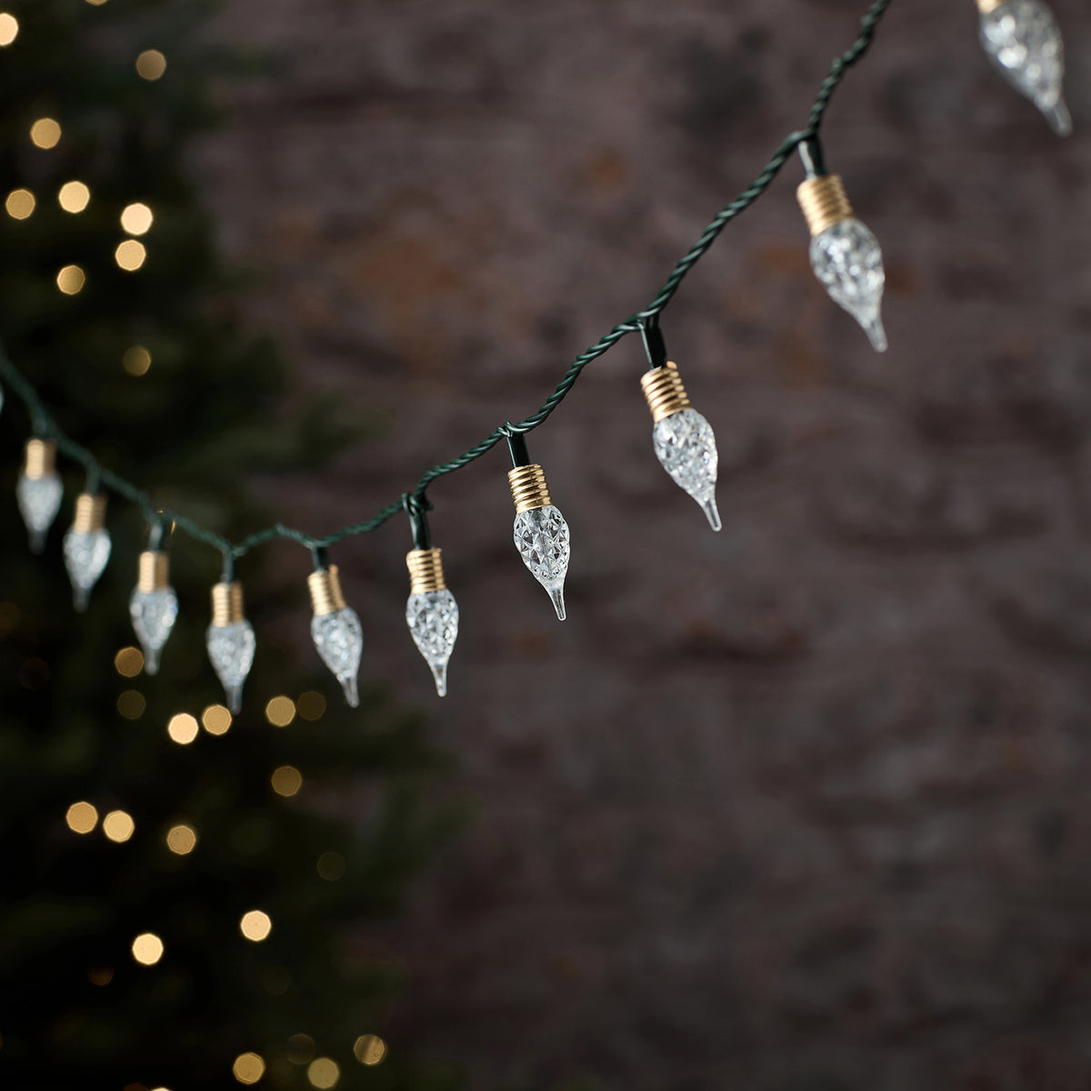 50 Vintage Warm White Teardrop Outdoor LED Fairy Lights