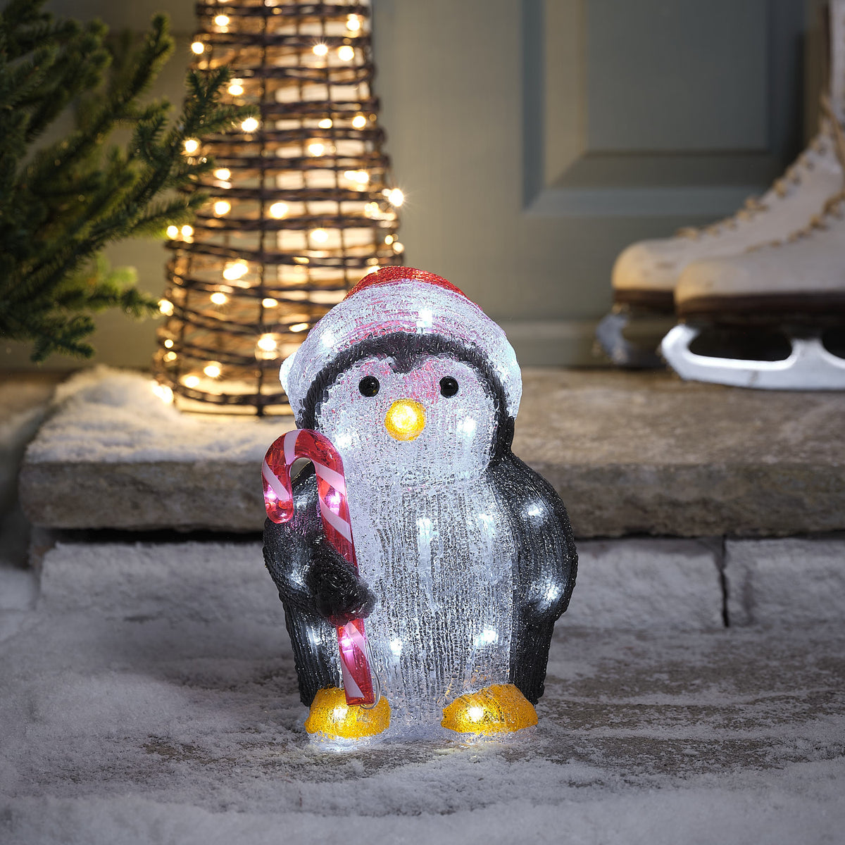 24cm Pablo Penguin LED 3D Outdoor Acrylic Christmas Figure