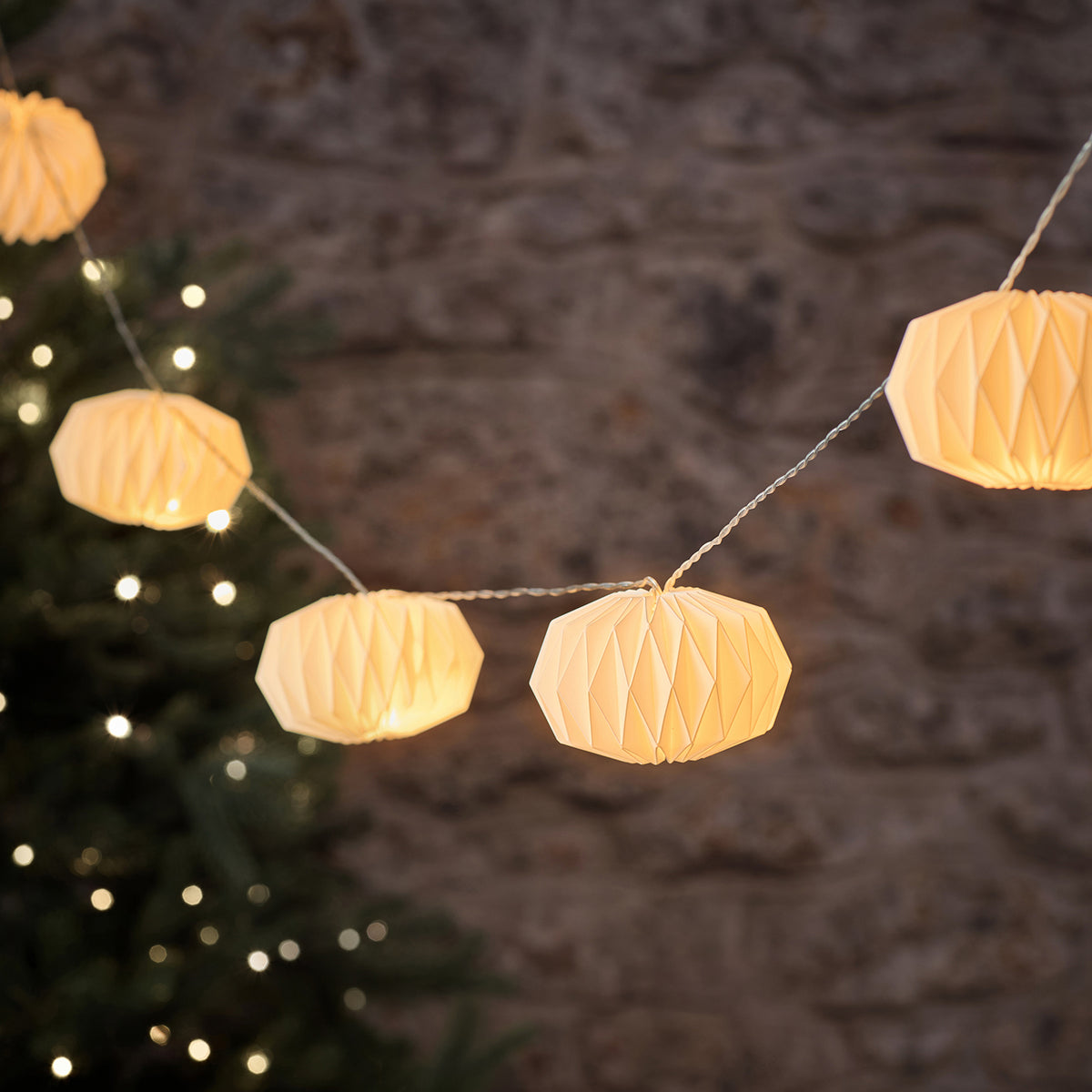 10 Paper Lantern Outdoor LED String Lights