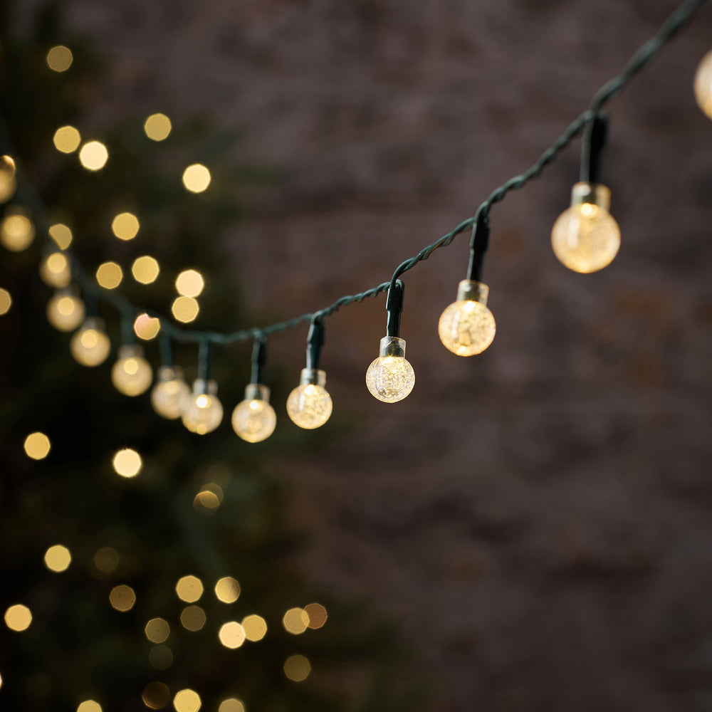 50 Dual Colour Bubble Berry Outdoor Fairy Lights on Green Cable