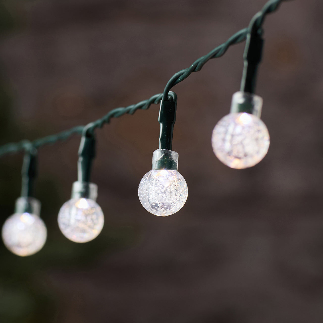 50 Dual Colour Bubble Berry Outdoor Fairy Lights on Green Cable