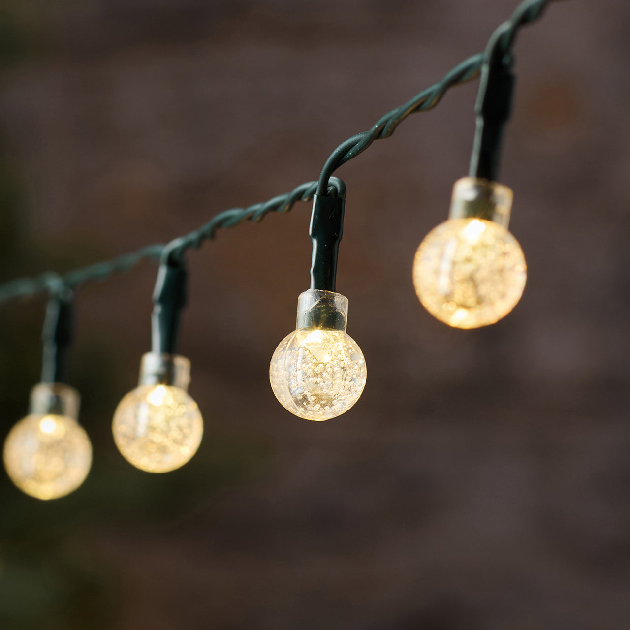 50 Dual Colour Bubble Berry Outdoor Fairy Lights on Green Cable