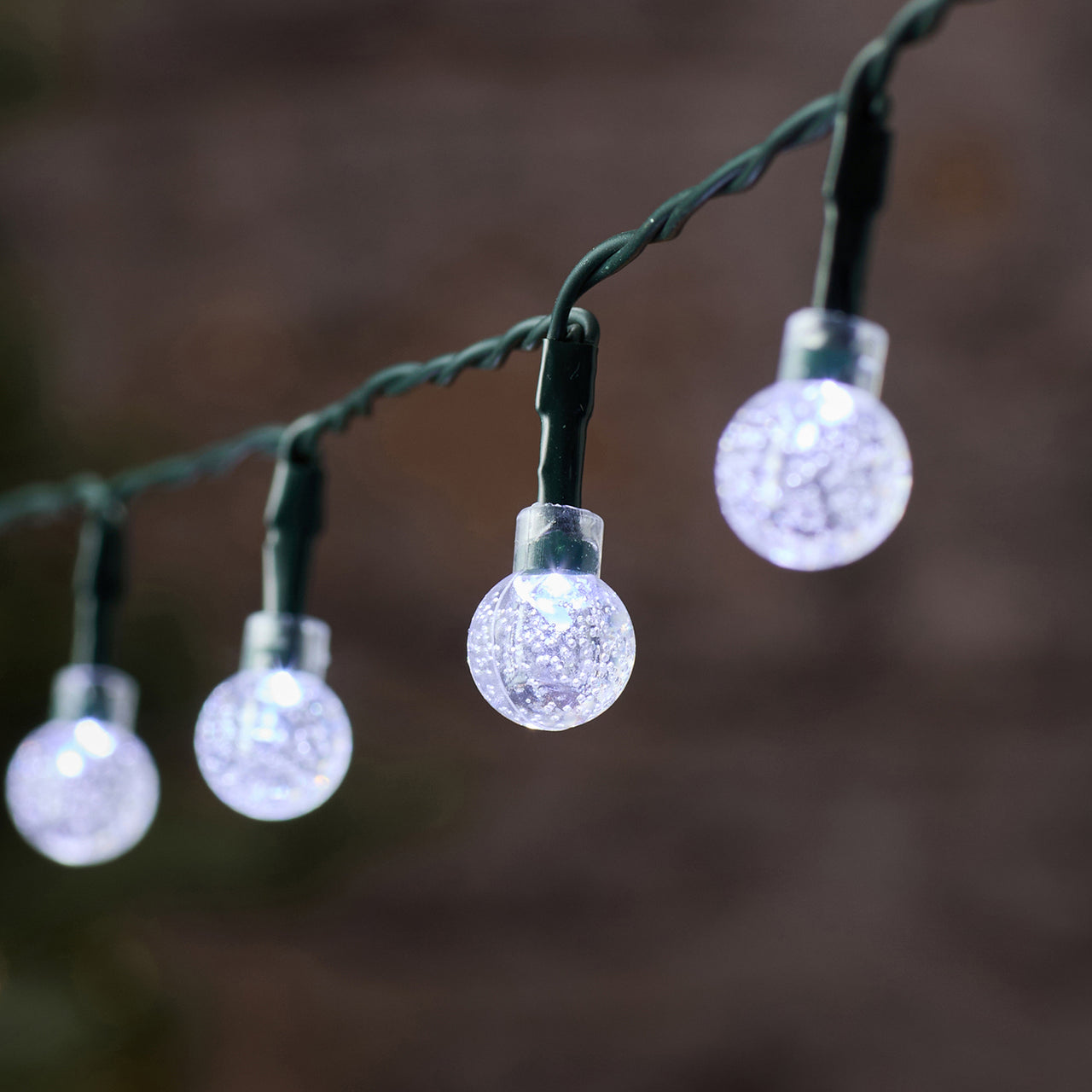 50 Dual Colour Bubble Berry Outdoor Fairy Lights on Green Cable