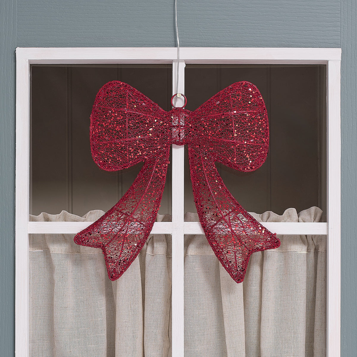 35cm Red Christmas Bow Light