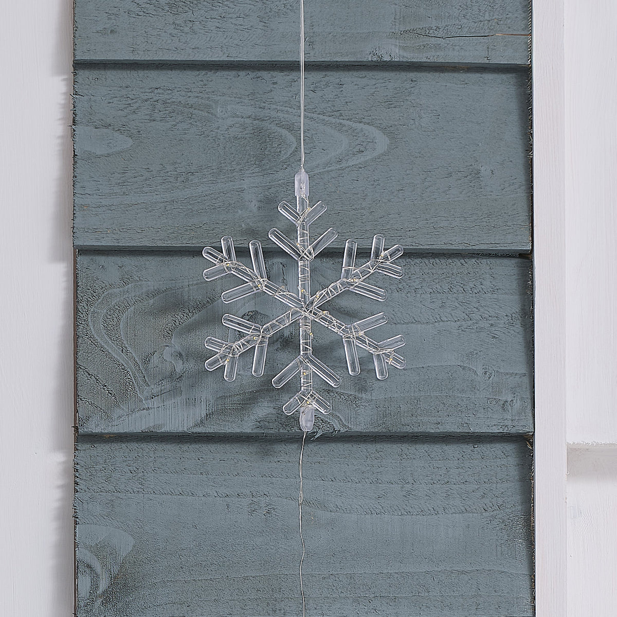 3 Hanging Outdoor Light Up Acrylic Snowflakes