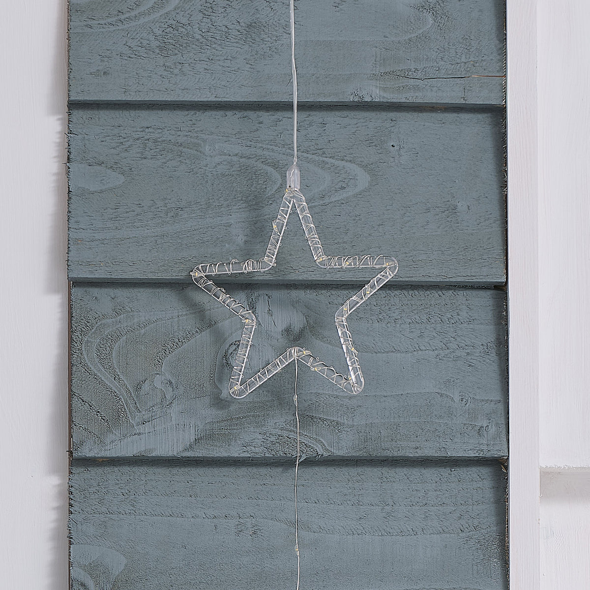 3 Hanging Outdoor Light Up Acrylic Stars