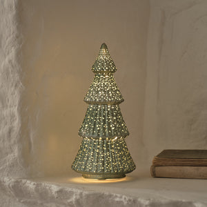Mercury Glass Light Up Christmas Tree Decoration