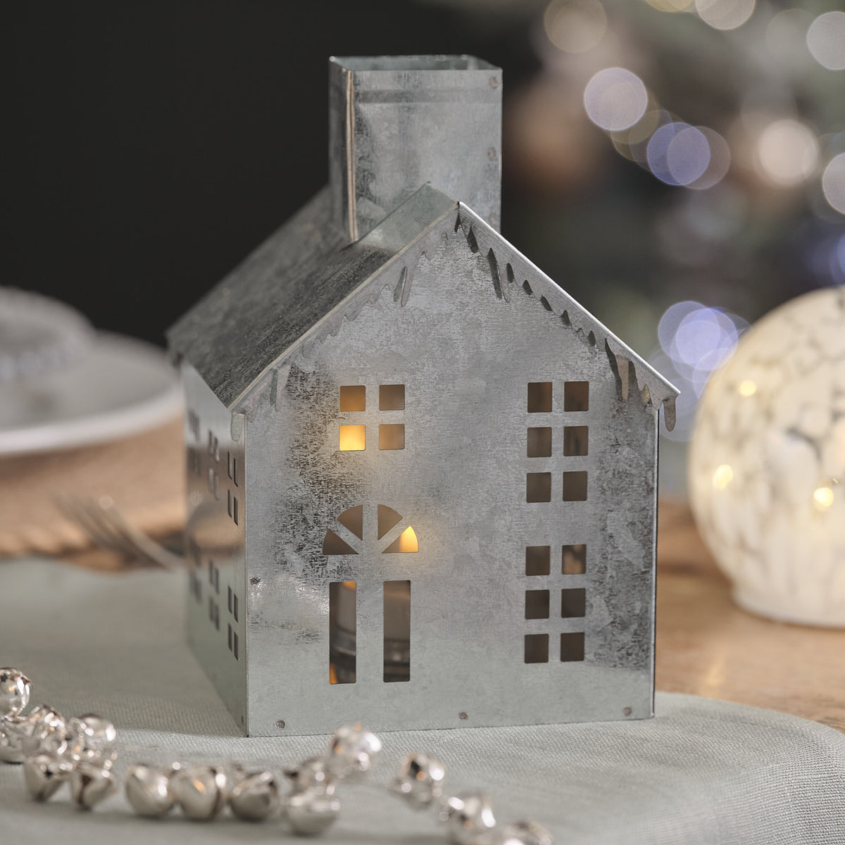 Metal House Decoration with TruGlow® Votive Candle
