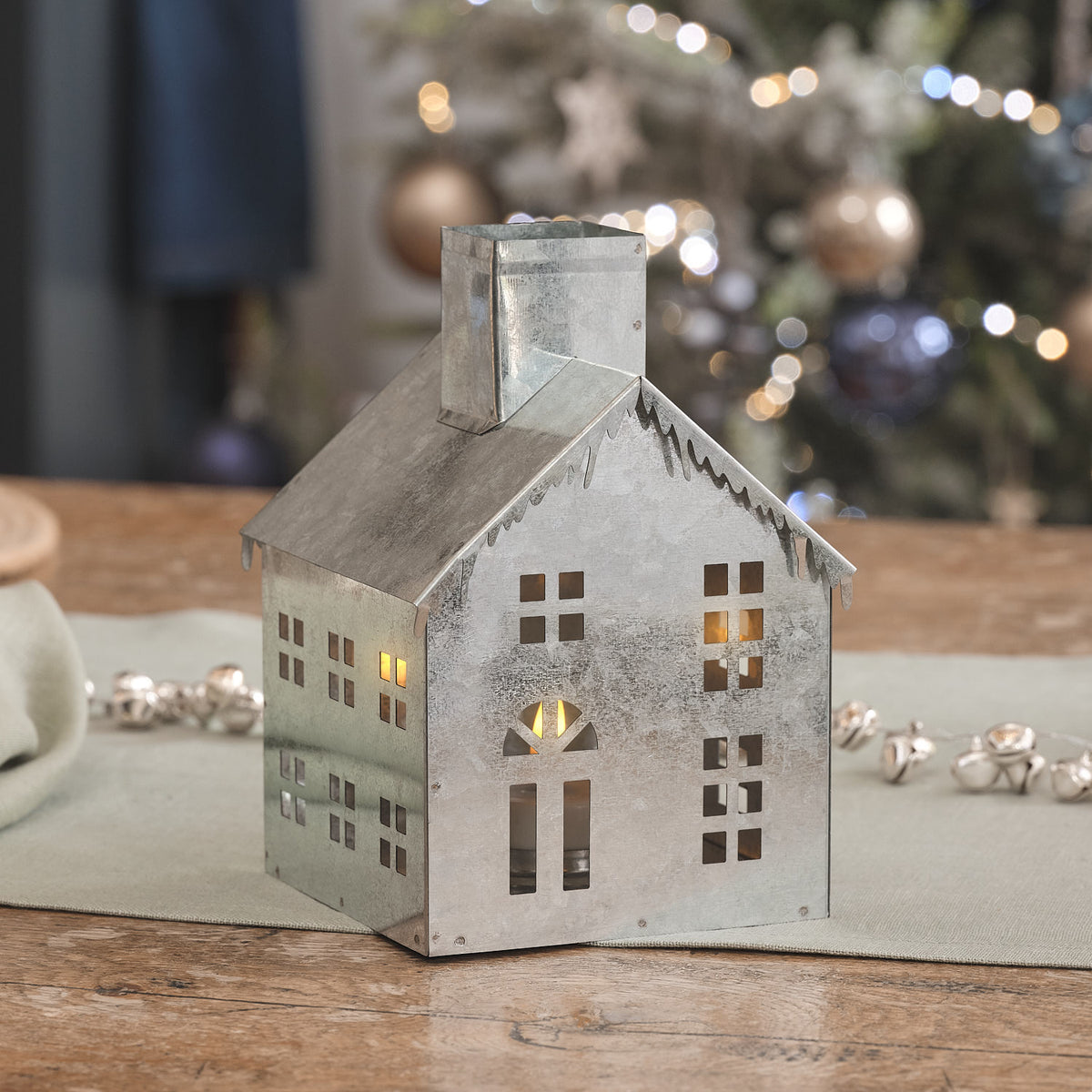 Metal House Decoration with TruGlow® Votive Candle