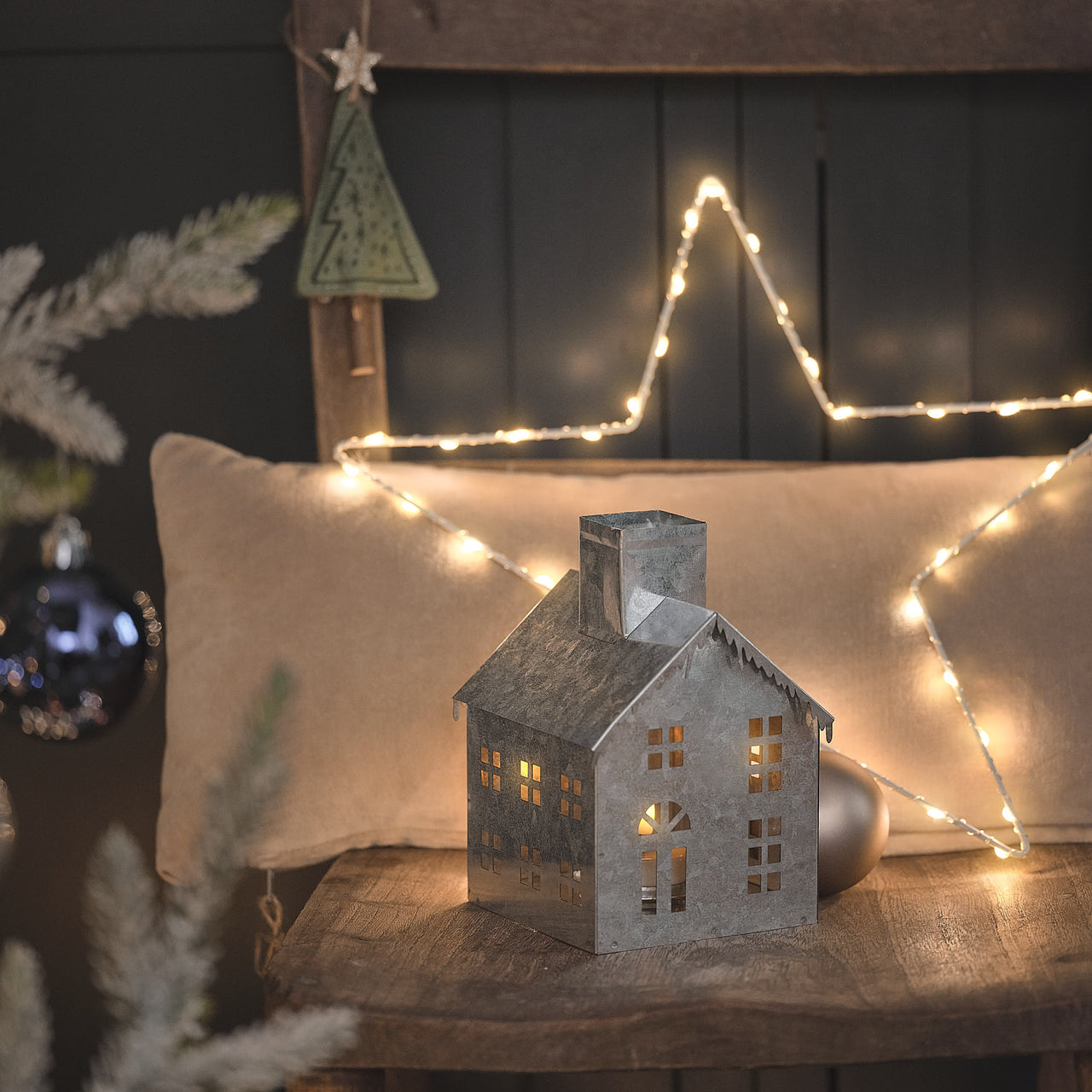 Metal House Decoration with TruGlow® Votive Candle