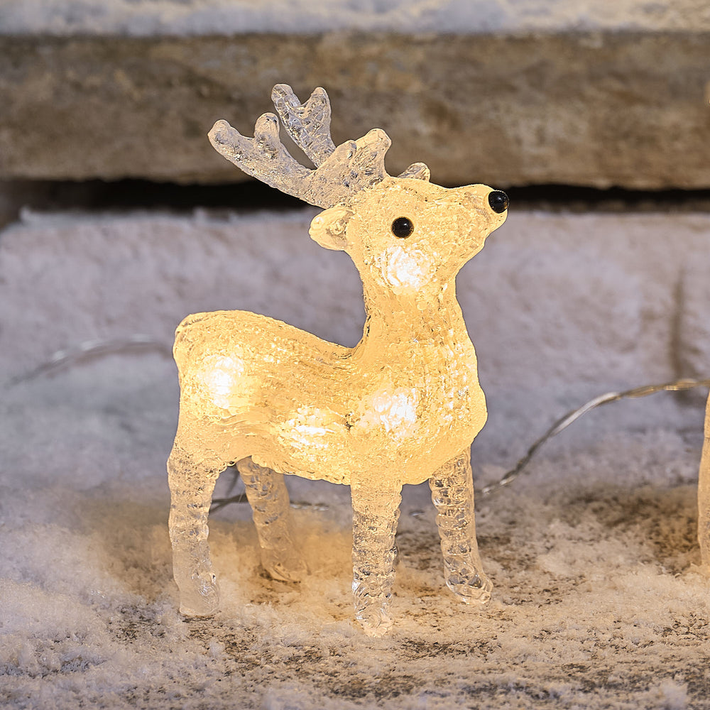 3 Acrylic Reindeer 3D LED Outdoor Christmas Figures