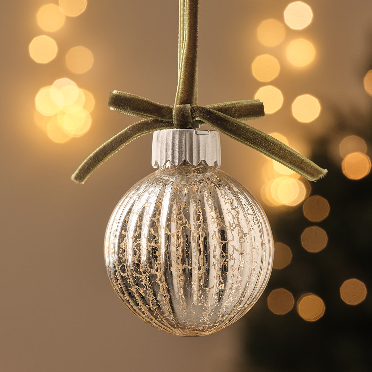 Set of 6 Glass Bauble Hanging Tree Decorations