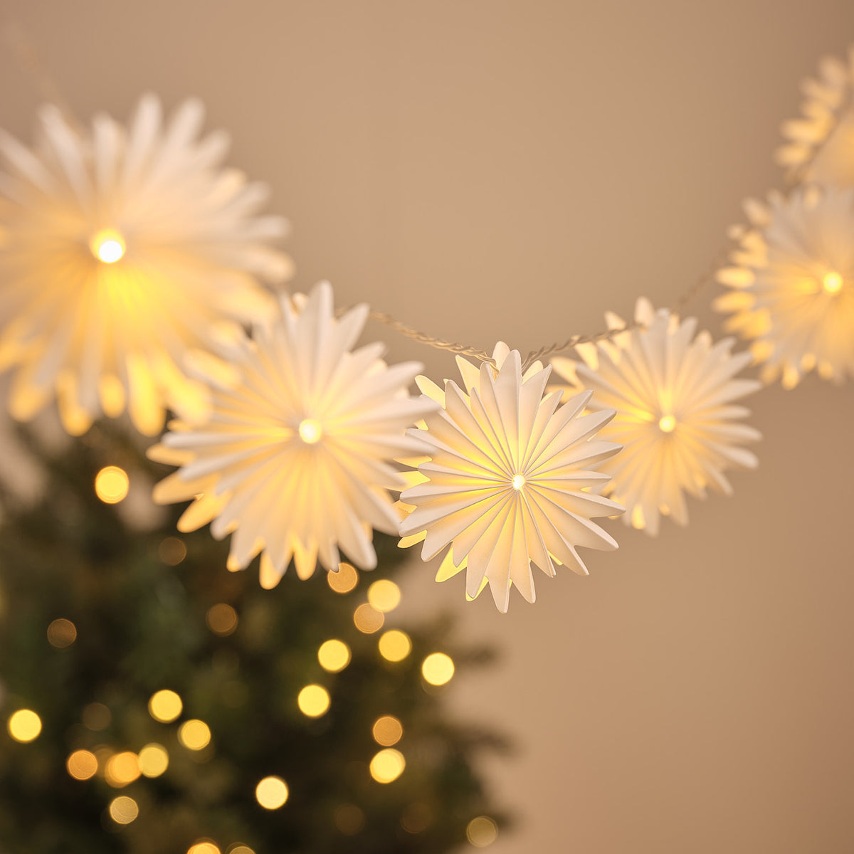 10 Paper Snowflake Fairy Lights