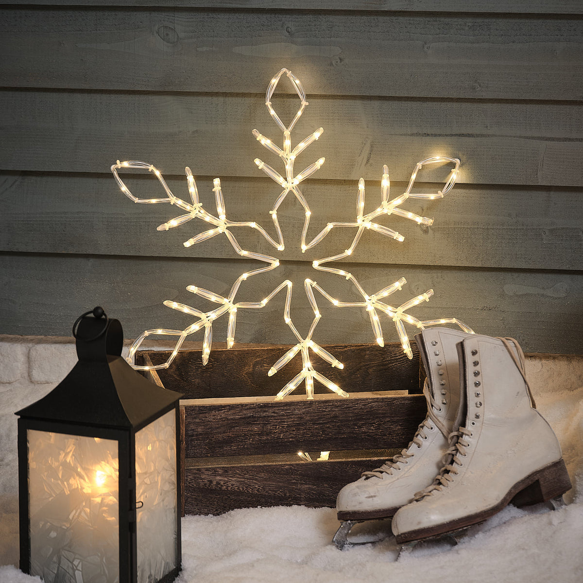 57cm Acrylic Snowflake Micro LED Silhouette Light